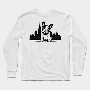 French Bulldog Dog Pet Animal World Furry Friend Vector Graphic Long Sleeve T-Shirt